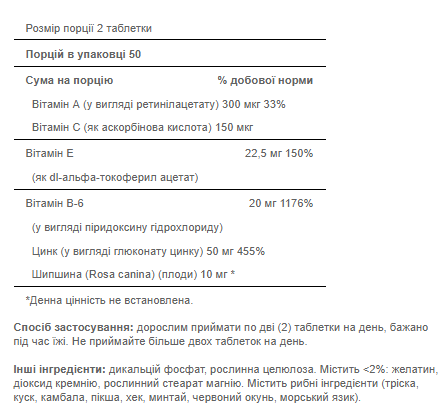 Zinc for Acne - 100 tab 100-34-1438512-20 фото