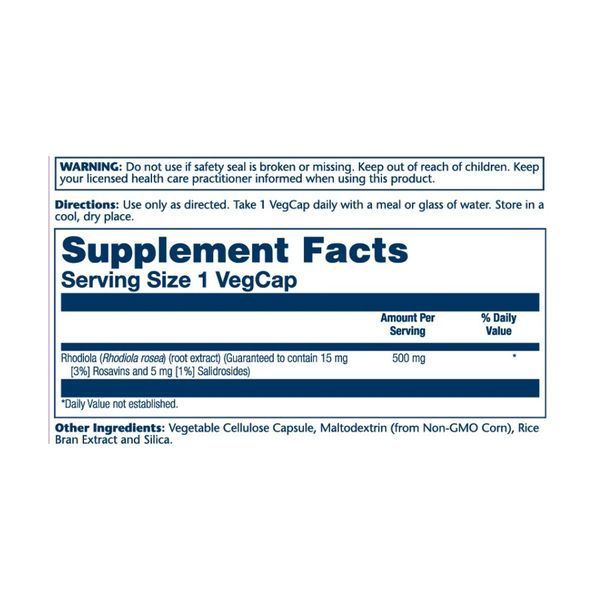 Super Rhodiola Root Extract 500mg - 60 vcaps 2023-10-2405 фото