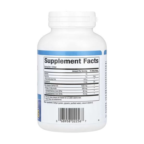 Wild Alaskan Salmon Oil 1000mg - 90 softgels 2023-10-5745 фото