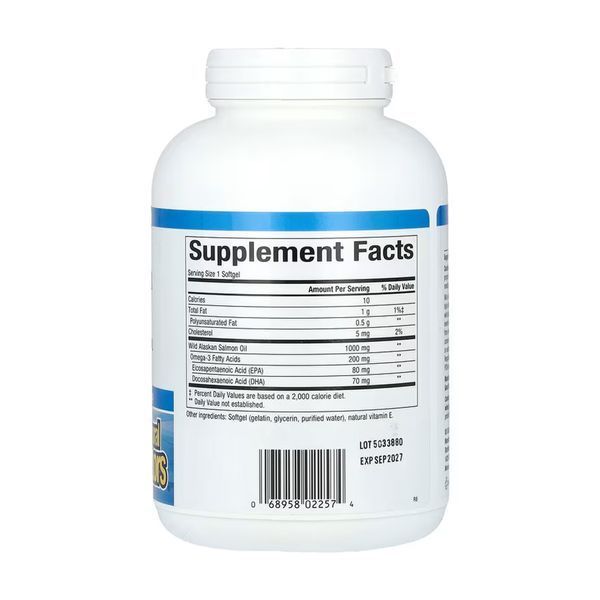 Wild Alaskan Salmon Oil 1000mg - 180 softgels 2023-10-5746 фото