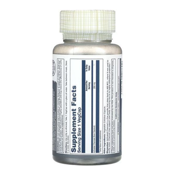 Activated Charcoal, Coconut 280mg - 90 vcaps 2023-10-6959 фото