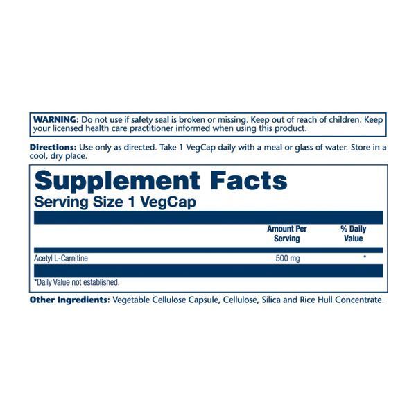Acetyl L-Carnitine 500mg - 30 vcaps 2023-10-3019 фото