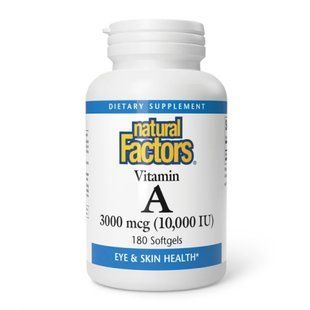 Vitamin A 3000mcg 10000IU - 180 softgels 2023-10-3805 фото
