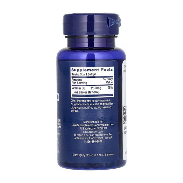Vitamin D3 25 mcg (1000 IU) - 250 softgels 2023-10-5143 фото