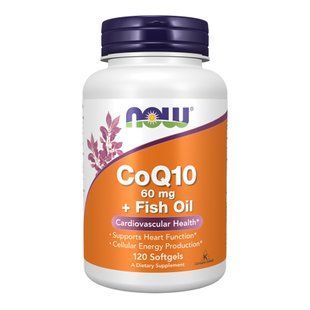 CoQ10 60mg + Fish Oil - 120 sgels (Пошкоджена банка) 2023-10-6583 фото