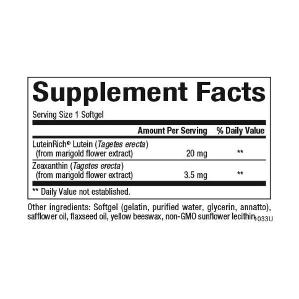 Lutein 20mg - 60 softgels 2023-10-3804 фото