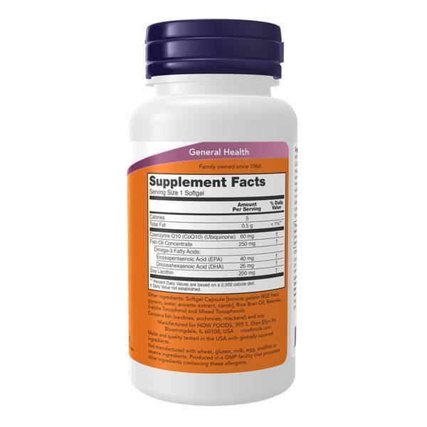 CoQ10 60mg + Fish Oil - 120 sgels (Повреждена банка) 2023-10-6583 фото
