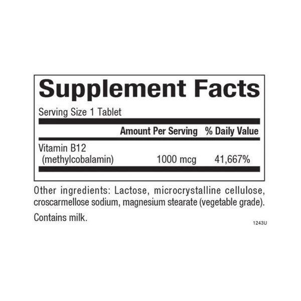 B12 Methylcobalamin 1000 mcg - 180 tabs 2023-10-3807 фото