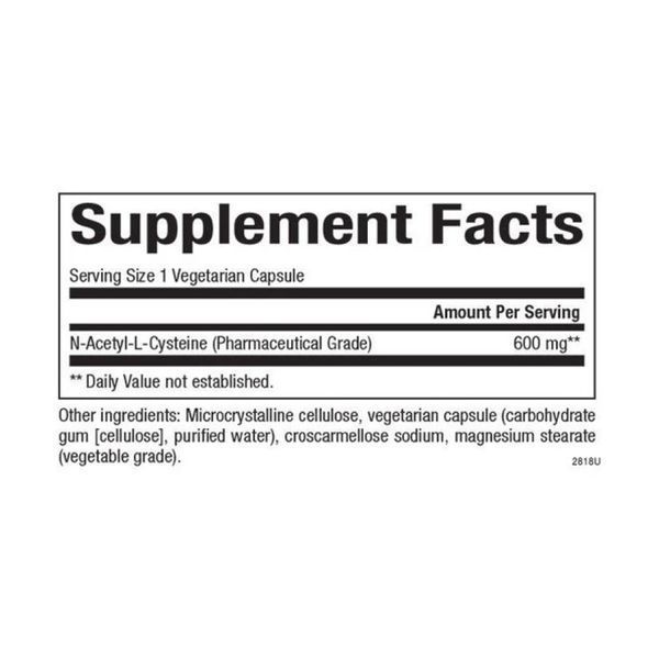 N-Acetyl-L-Cysteine Amino Acid 600mg - 60 vcaps 2023-10-3830 фото