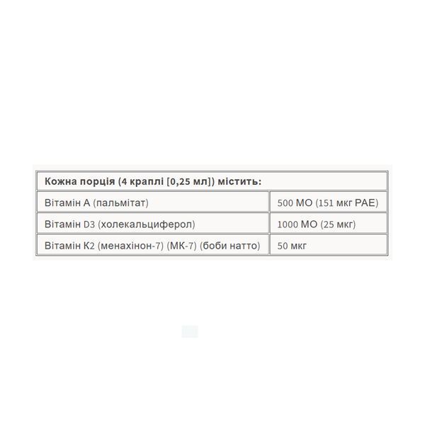 Vitamin K2+D3+A 50 mcg/1000 IU/500 IU - 30ml 2023-10-6551 фото