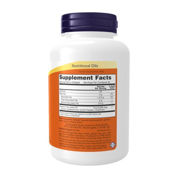 Flax Oil 1000mg - 100 softgels 2023-10-4543 фото