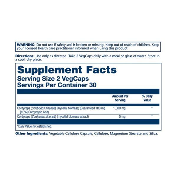 Cordyceps Mushroom Extract 1000mg - 60 vcaps 2023-10-2131 фото