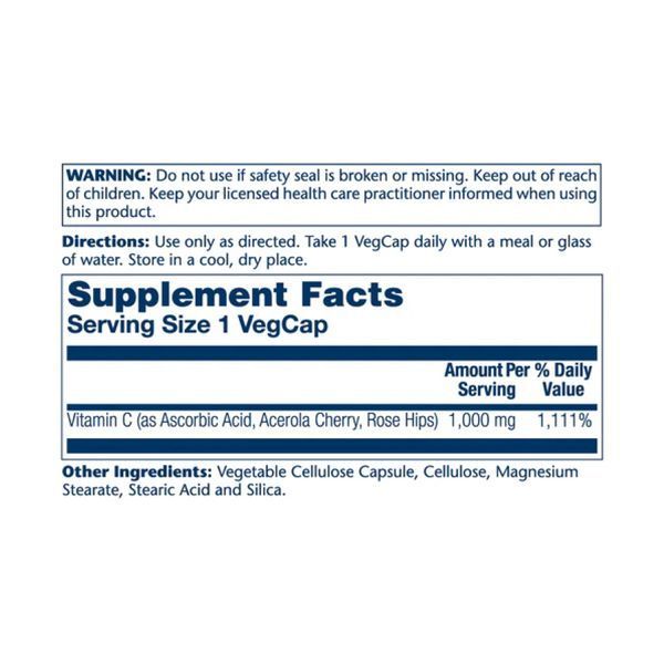 Vitamin C with Rose Hips & Acerola 1000mg - 100 vcaps 2023-10-2390 фото