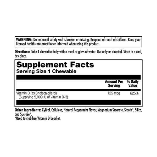 D-3 5000 IU 125mcg - 60 chewables 2023-10-2123 фото