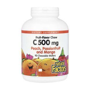 Vitamin C 500 mg - 90 Chewable Wafers Peach Passion Fruit and Mango 2023-10-6545 фото