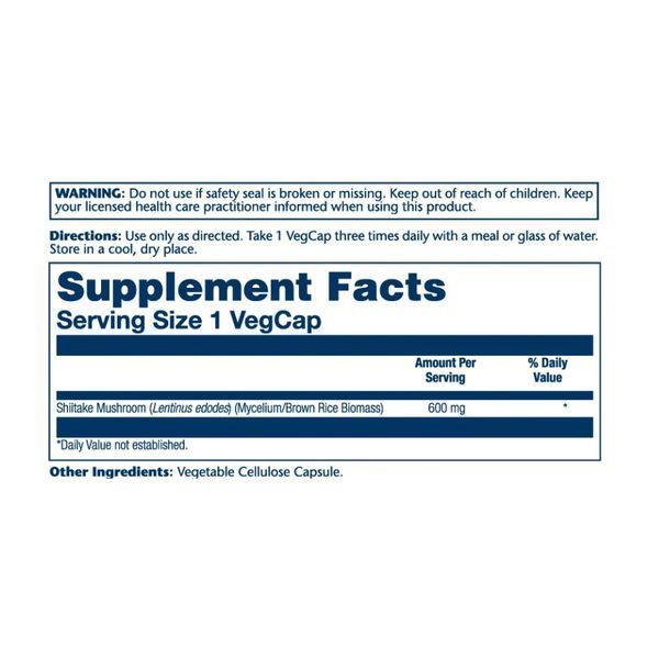 Shiitake Mushroom 600mg - 100 vcaps 2023-10-2129 фото
