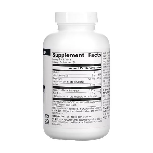 Magnesium Malate 1250 mg - 180 tabs 2023-10-2678 фото