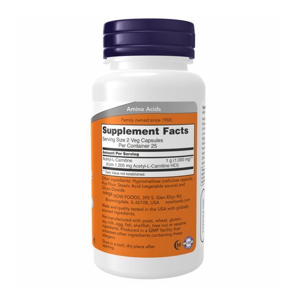 Acetyl L-Carnitine 500mg - 50 vcaps 100-58-5578635-20 фото