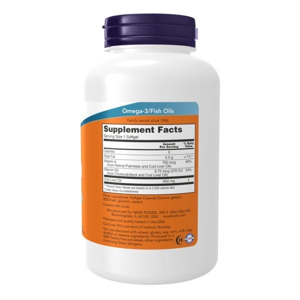 Cod Liver Oil 650mg - 250 sgels 2022-10-2375 фото