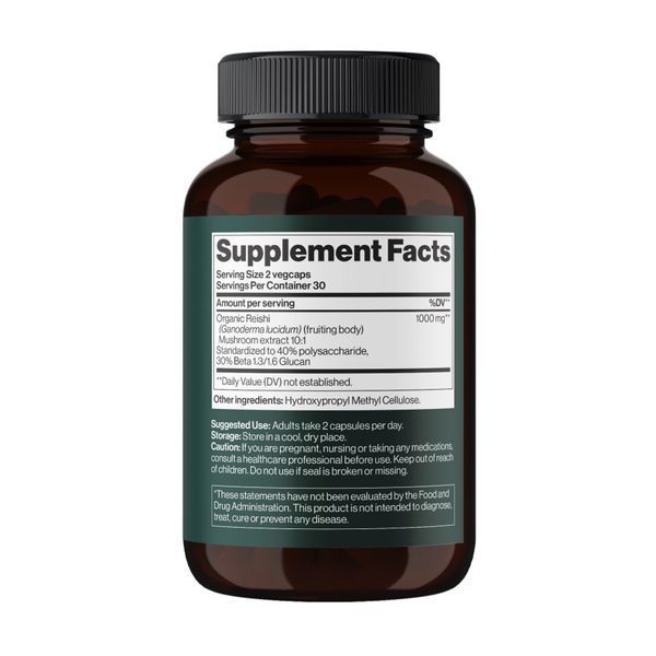 Reishi Mushroom 1000 mg - 60 vegcaps (Без этикетки) 2023-10-7963 фото